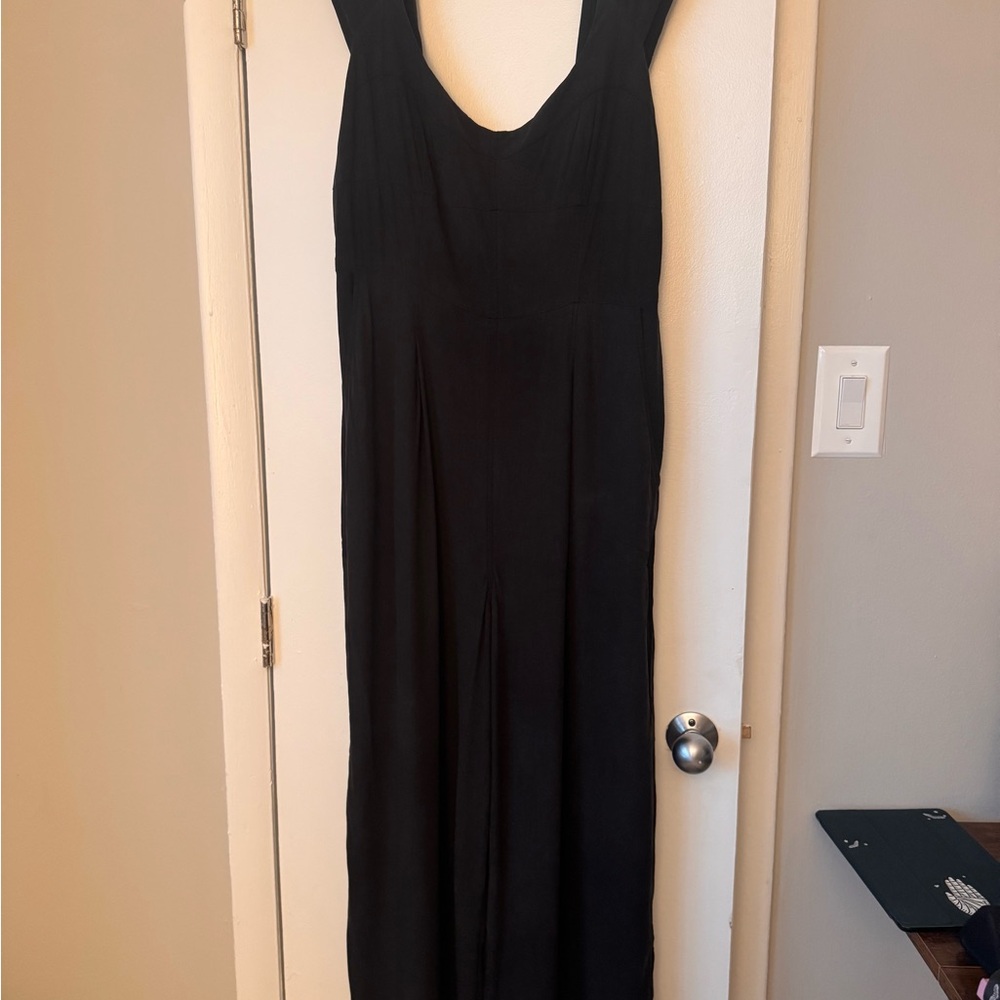 Madewell true black Cap-Sleeve Crop Wide-Leg Jumpsuit